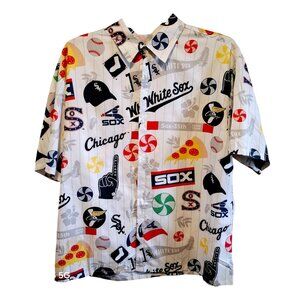 Chicago White Sox Beggars Pizza Themed Button-Up Shirt XL Classic Summer